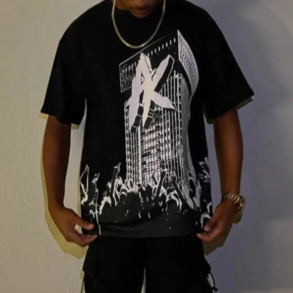 Arkhived The World Is Yours Graphic T-Shirt Crew Neck Short Sleeve Black Mens L - Picture 1 of 7